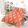 Tribal Orange And White Pattern Bedding Set