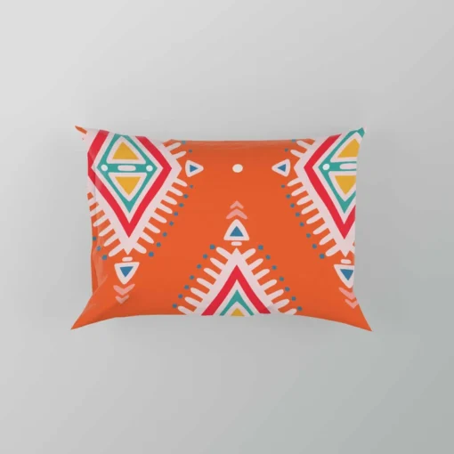 Tribal Orange And White Pattern Pillow Case