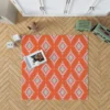 Tribal Orange And White Pattern Rug