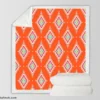 Tribal Orange And White Pattern Sherpa Fleece Blanket