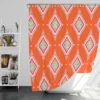 Tribal Orange And White Pattern Shower Curtain