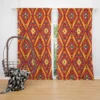 Tribal Rhombus Pattern In Orange And Pink Curtain