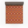 Tribal Rhombus Pattern In Orange And Pink Fitted Sheet