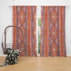 Tribal Striped Pattern Dots And Triangles Curtain