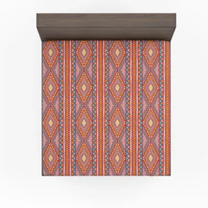 Tribal Striped Pattern Dots And Triangles Fitted Sheet