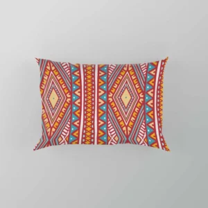 Tribal Striped Pattern Dots And Triangles Pillow Case