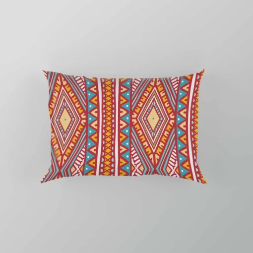 Tribal Striped Pattern Dots And Triangles Pillow Case