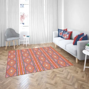 Tribal Striped Pattern Dots And Triangles Rug 2