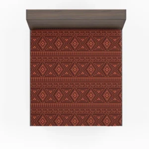 Tribal Style Brown Ethnic Design Fitted Sheet