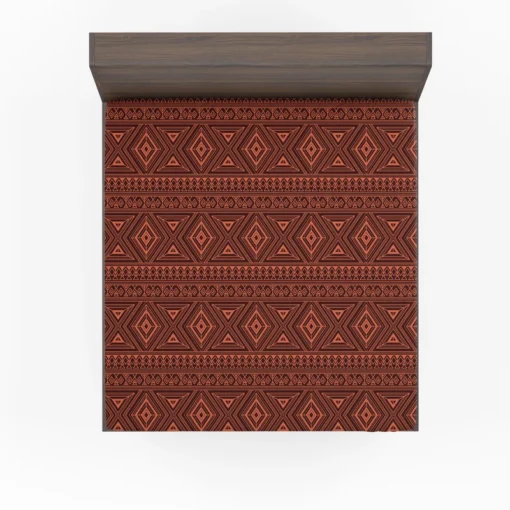 Tribal Style Brown Ethnic Design Fitted Sheet