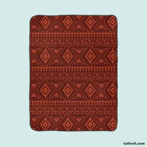 Tribal Style Brown Ethnic Design Fleece Blanket 1