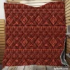 Tribal Style Brown Ethnic Design Quilt Blanket