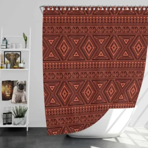 Tribal Style Brown Ethnic Design Shower Curtain