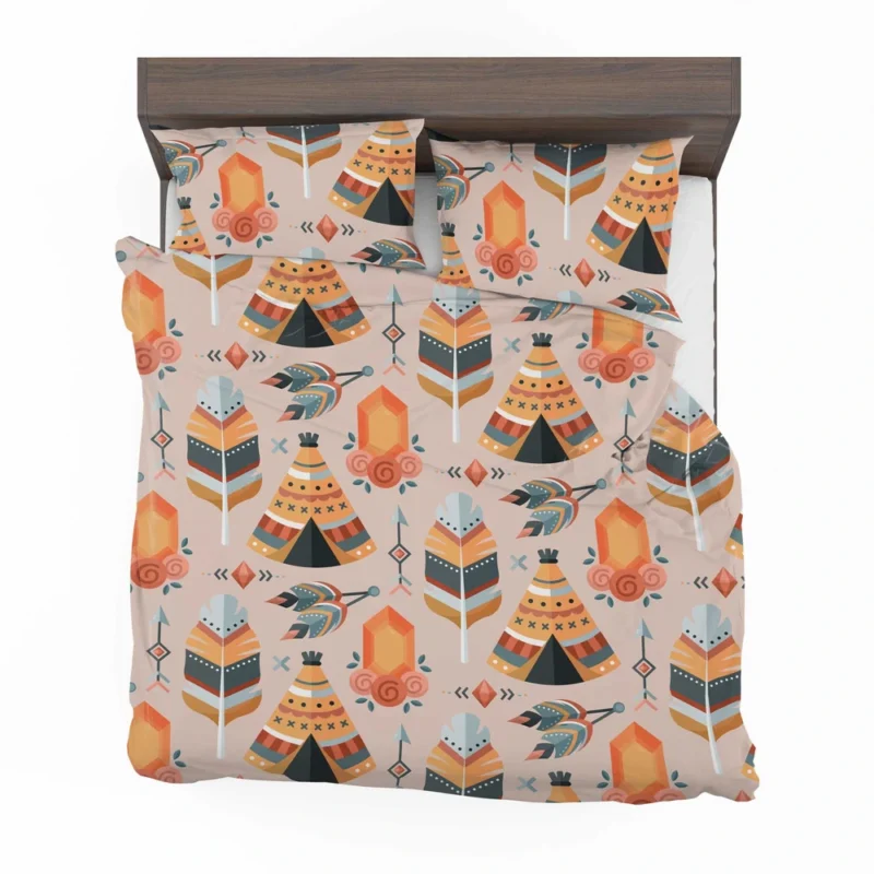 Tribal Wigwam Hut Pattern Bedding Set 2