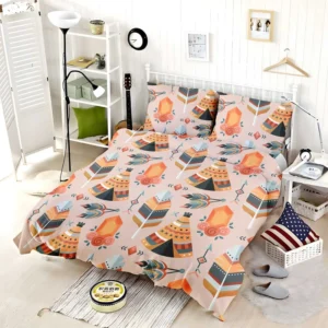 Tribal Wigwam Hut Pattern Bedding Set