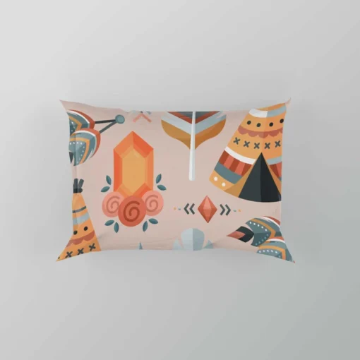 Tribal Wigwam Hut Pattern Pillow Case