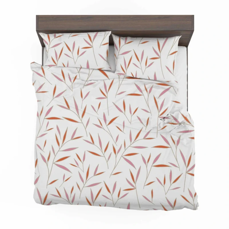 Tropical Bamboo Leaves Minimalist Bedding Set 2