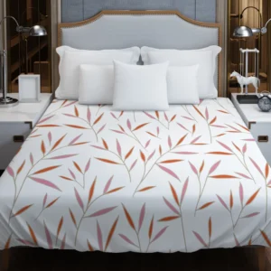 Tropical Bamboo Leaves Minimalist Duvet Cover