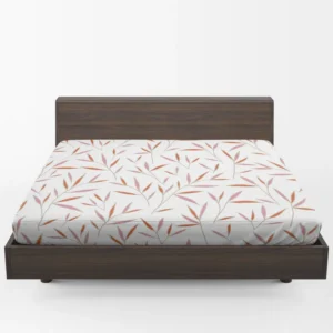 Tropical Bamboo Leaves Minimalist Fitted Sheet 1