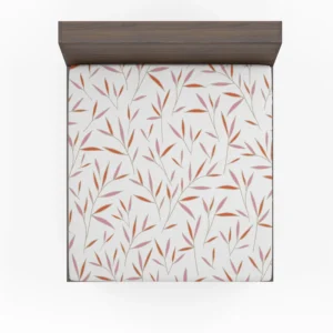 Tropical Bamboo Leaves Minimalist Fitted Sheet