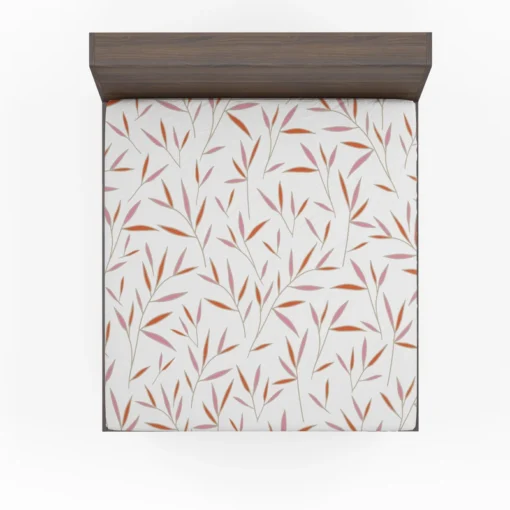 Tropical Bamboo Leaves Minimalist Fitted Sheet