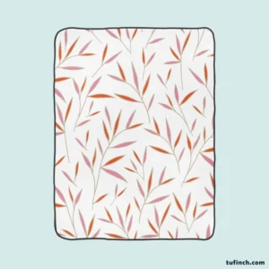 Tropical Bamboo Leaves Minimalist Fleece Blanket 1