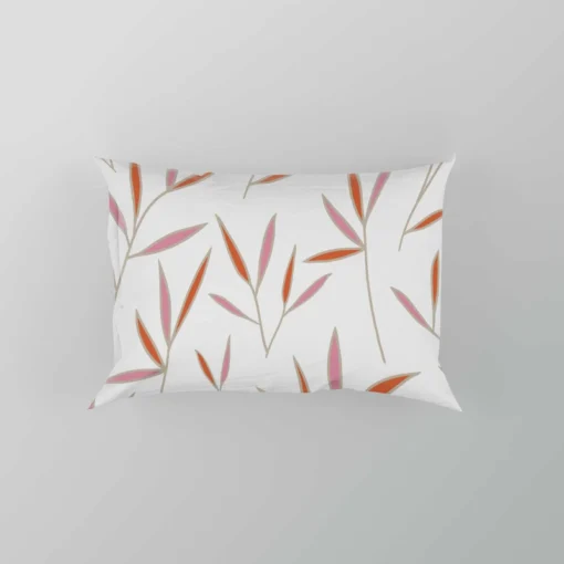 Tropical Bamboo Leaves Minimalist Pillow Case