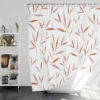 Tropical Bamboo Leaves Minimalist Shower Curtain