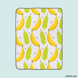 Tropical Banana And Leave Fleece Blanket 1