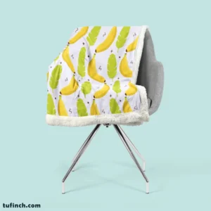 Tropical Banana And Leave Sherpa Fleece Blanket 2