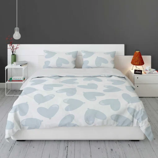 Tropical Blue Heart Balloon Bedding Set 1