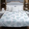 Tropical Blue Heart Balloon Duvet Cover