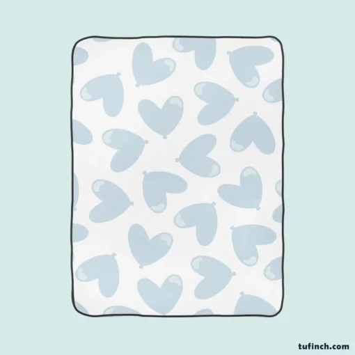 Tropical Blue Heart Balloon Fleece Blanket 1