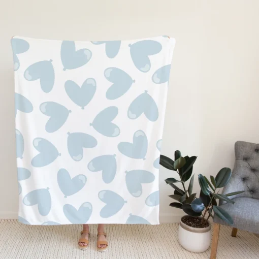 Tropical Blue Heart Balloon Fleece Blanket