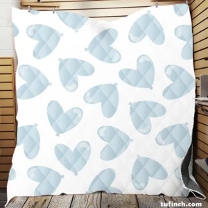 Tropical Blue Heart Balloon Quilt Blanket