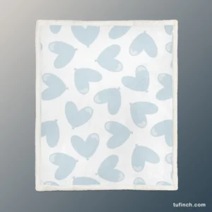 Tropical Blue Heart Balloon Sherpa Fleece Blanket 1