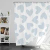 Tropical Blue Heart Balloon Shower Curtain