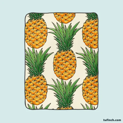 Tropical Fruit Pineapple Fleece Blanket 1