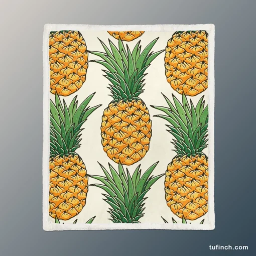 Tropical Fruit Pineapple Sherpa Fleece Blanket 1