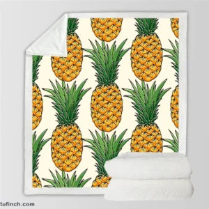 Tropical Fruit Pineapple Sherpa Fleece Blanket