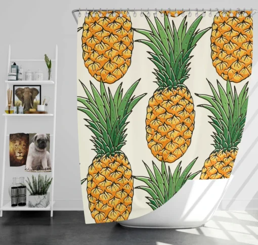 Tropical Fruit Pineapple Shower Curtain