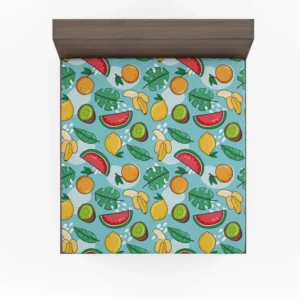 Tropical Fruit and Leave Pattern  Fitted Sheet