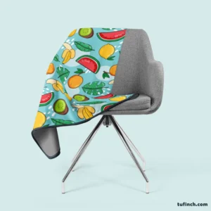 Tropical Fruit and Leave Pattern  Fleece Blanket 2