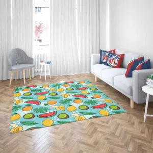 Tropical Fruit and Leave Pattern  Rug 2