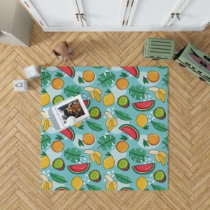 Tropical Fruit and Leave Pattern  Rug