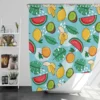 Tropical Fruit and Leave Pattern  Shower Curtain