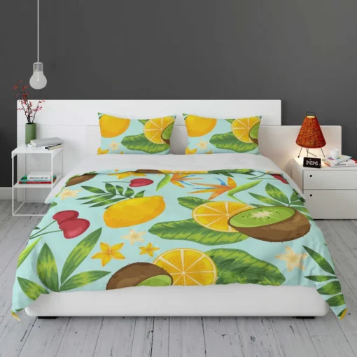 Tropical Fruits Pattern Bedding Set 1