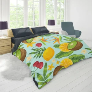 Tropical Fruits Pattern Duvet Cover 1