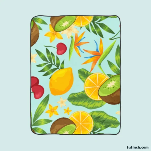 Tropical Fruits Pattern Fleece Blanket 1