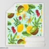 Tropical Fruits Pattern Sherpa Fleece Blanket